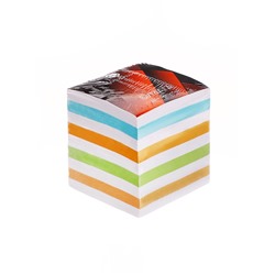 Блок бумаги для записей на склейке, 9×9×9, пастель 80 г/м², белая 65 г/м², белизна 92%