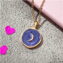 Кулон «Искусство» полумесяц, цвет синий в золоте, 40 см