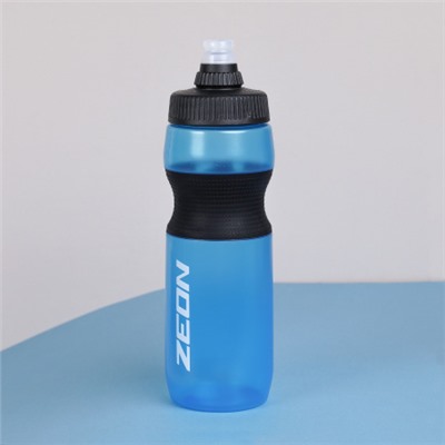 Бутылка для воды велосипедная ZEON WB225 гоночная, антискольз, NEW кэмэлбак, пищевой hi-quality PP, 750ML цвет light blue/уп100