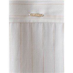 Блузка свободного силуэта в тонкую полоску из хлопка с добавлением льна