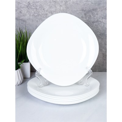 Набор тарелок квадратных 6 штук 220 мм / KWD85 (white ) /уп 12/