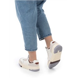 05-P232-4 GRAY/BROWN Кроссовки женские (натуральная замша, искусственная кожа)