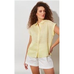 Рубашка лен F212-0441-2 lemon