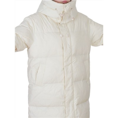 3063 MILK WHITE Пальто пуховое женское оверсайз (утиный пух)