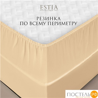 Estia ОРНЕЛЛА беж Простыня на резинке 180х200+30, 1пр.,тенсель