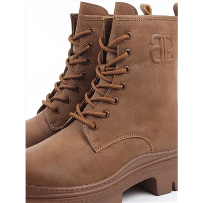 04-WD022-2M BROWN Ботинки зимние женские (натуральная кожа, 100% шерсть)