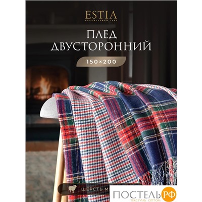 ESTIA ВИЛЬЯМ Плед син/красн/зел 150х200/10х2 см, 1 пр
