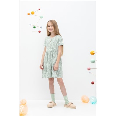 Платье холодная мята, листья к479 Crockid
