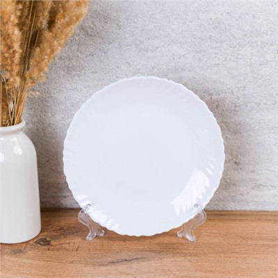 Тарелка плоская 190 мм десертная Классика белая  LHP-75 (WHITE)O30075CE (уп72) 735091