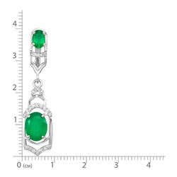 Серебряное кольцо с зеленым агатом - 711