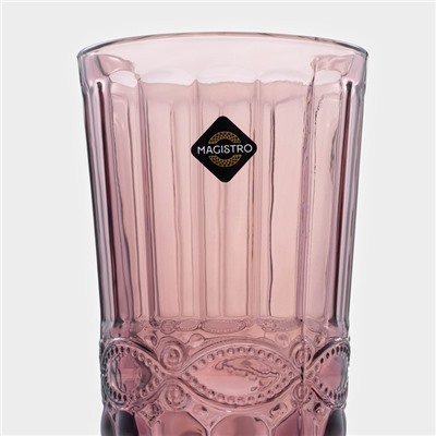 Набор стаканов Magistro «Ла-Манш», 350 мл, 8×12.5 см, 6 шт., стекло, розовый