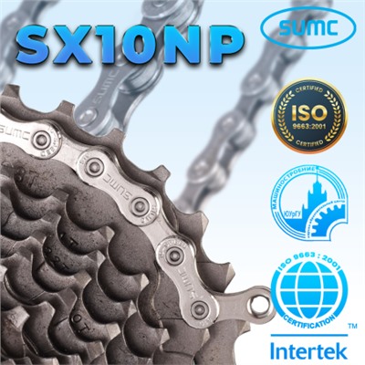 Велосипедная цепь SUMC 10 speed SX10NP 1/2"x11/128" 116L ГОСТ 30442-97 ISO 9633 /уп 50/