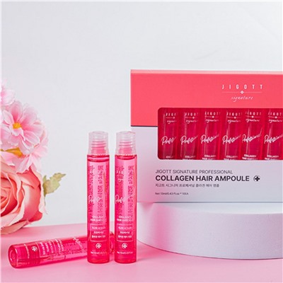 Jigott Ампульный филлер для волос с коллагеном / Signature Professional Collagen Hair Ampoule, 10 шт. x 13 мл