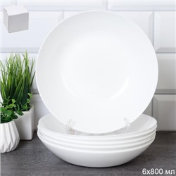 Набор суповых тарелок 6 штук 750 мл Дэй  белая / FLMLTP80 (WHITE) /уп 8/