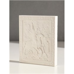 Икона « Георгий победоносец», с подвесом, 12×10×2 см, гипс