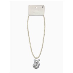 Кулон на шнурке «Ракушка», бело-серебристый