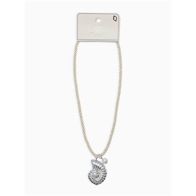 Кулон на шнурке «Ракушка», бело-серебристый