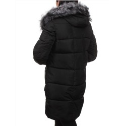 GB18401-2011 BLACK Пальто зимнее стеганое женское (200 гр. холлофайбер)