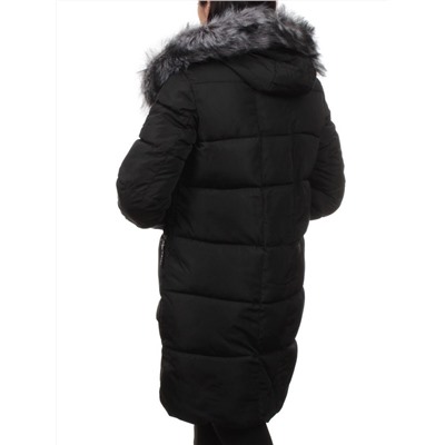 GB18401-2011 BLACK Пальто зимнее стеганое женское (200 гр. холлофайбер)