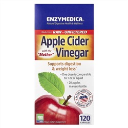 Enzymedica, Яблочный уксус, 710 мг, 120 капсул (355 мг на капсулу)