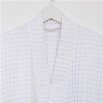 Халат вафельный женский удлинённый «Этель» Boho, размер 50-52, белый, хлопок, 290 г/м²