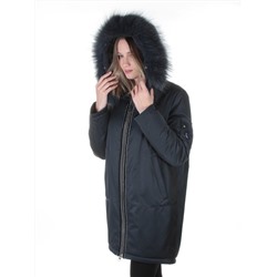 E-1961 DK. BLUE Пальто женское с мехом Evcanbady