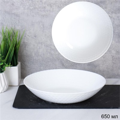 Тарелка глубокая суповая 650 мл 203 мм белая широкая / ZSSP80 (WHITE) /уп 6/48/