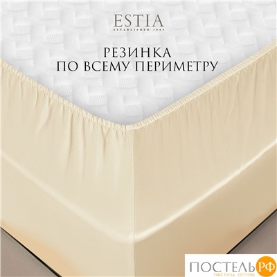 Estia ОРНЕЛЛА экрю Простыня на резинке 180х200+30, 1пр.,тенсель
