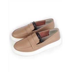 03-ZL-8501 DK. BEIGE/BROWN Полуботинки женские (натуральная кожа)