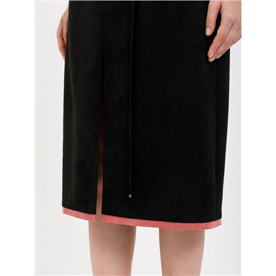 Платье чёрное из искусственной замши