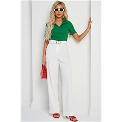 Брюки прямые белые с карманами