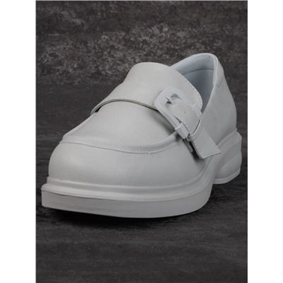 03-PDJ71-3 LT. GRAY Лоферы женские (натуральная кожа)