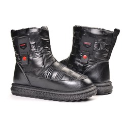 LD-750 Fashion T-B17-1-МП/Z Полусапожки женские чер нейлон+иск кожа, подклад иск мех