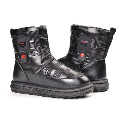 LD-750 Fashion T-B17-1-МП/Z Полусапожки женские чер нейлон+иск кожа, подклад иск мех