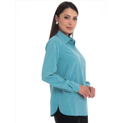 Рубашка мятного цвета в горошек