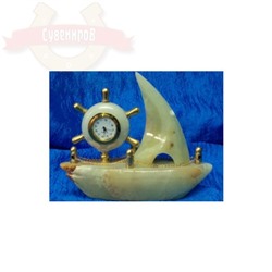 Часы Яхта оникс 13*12*4.5 см