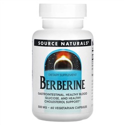 Source Naturals, Берберин, 500 мг, 60 вегетарианских капсул