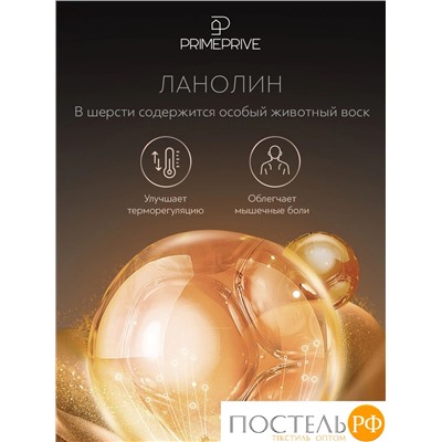 PRIME PRIVE Одеяло CAMEL беж 220х240,1пр.,хл.BIODYNAMIC COTTON/вербл.шерсть, 400 г/м2
