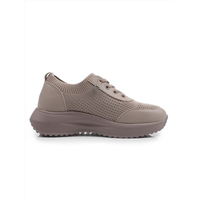 03-A629-5 DK. BEIGE Кроссовки-носки "Снокеры" женские (натуральная кожа, текстиль)