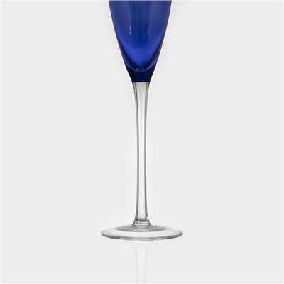 Бокал для шампанского Magistro «Иллюзия», 160 мл, 5.5×27.5 см, стекло, синий