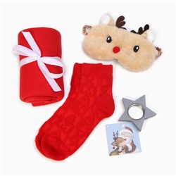 Набор подарочный новогодний «Этель: Тёплых объятий»: плед и аксессуары