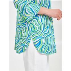 Блуза голубого цвета с рукавом 3/4