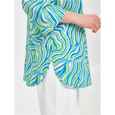 Блуза голубого цвета с рукавом 3/4