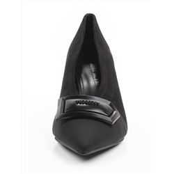 06-P1-7538 BLACK Туфли женские (замша-стрейч искусственная)