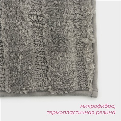 Коврик Доляна «Валенсия», 50×80 см, серый