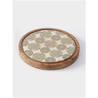 Клош стеклянный, 24×24×18.5 см, дерево