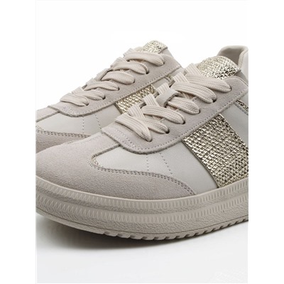03-A1021-2 LT. BEIGE Кроссовки женские (натуральная кожа, натуральная замша)