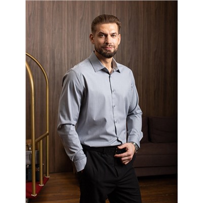 008J Мужская рубашка JenTa светло-серая