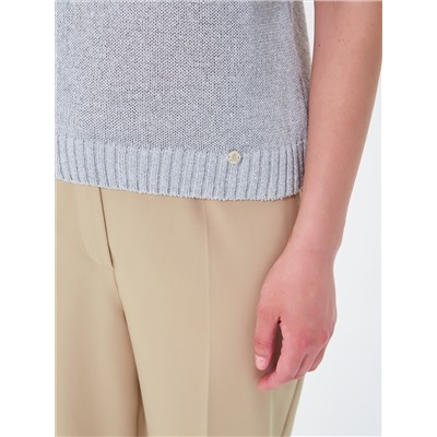 Блуза вязаная светло-серая