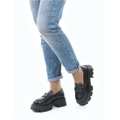 03-5933 BLACK Лоферы женские (натуральная кожа)